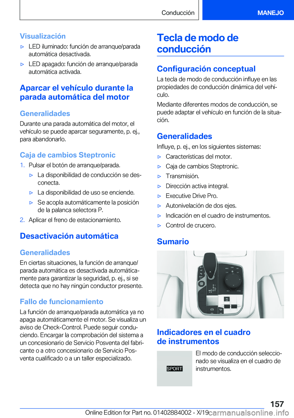 BMW X7 2020  Manuales de Empleo (in Spanish) �V�i�s�u�a�l�i�z�a�c�i�