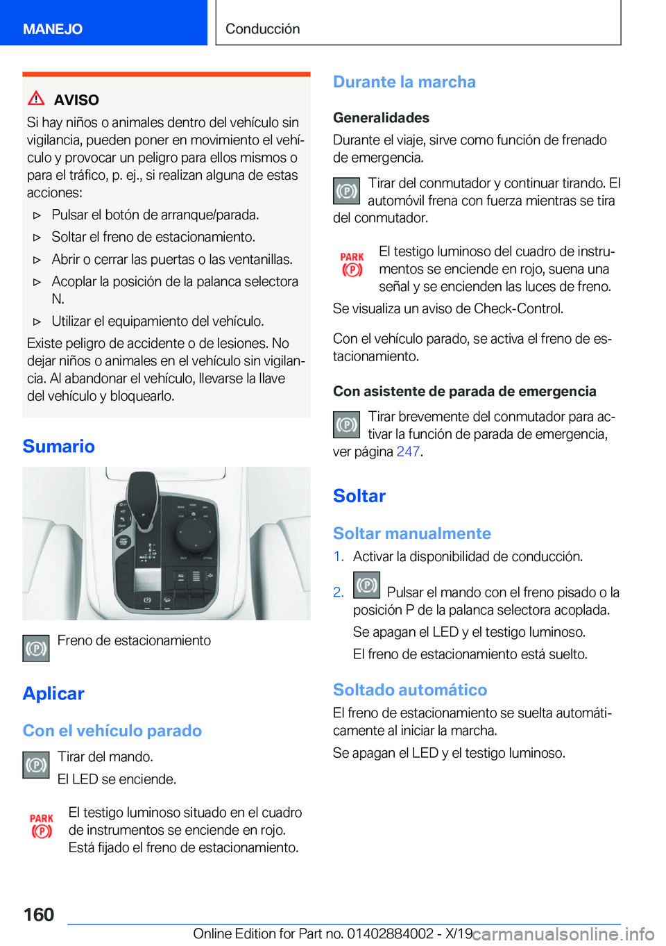 BMW X7 2020  Manuales de Empleo (in Spanish) �A�V�I�S�O
�S�i��h�a�y��n�i�