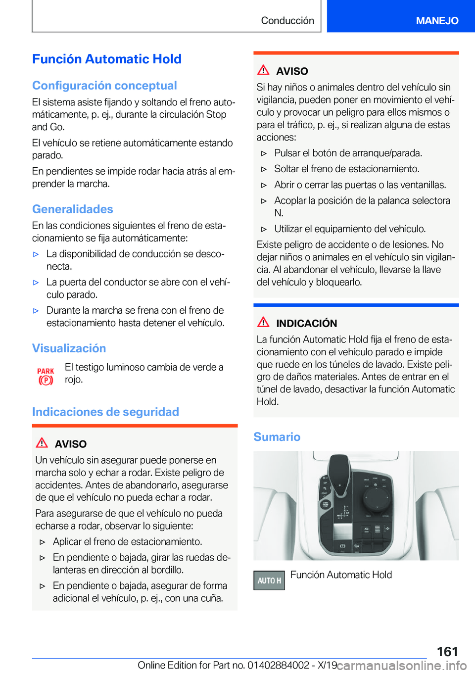 BMW X7 2020  Manuales de Empleo (in Spanish) �F�u�n�c�i�
