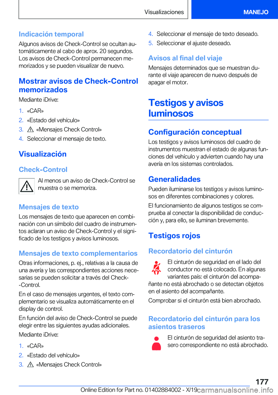 BMW X7 2020  Manuales de Empleo (in Spanish) �I�n�d�i�c�a�c�i�