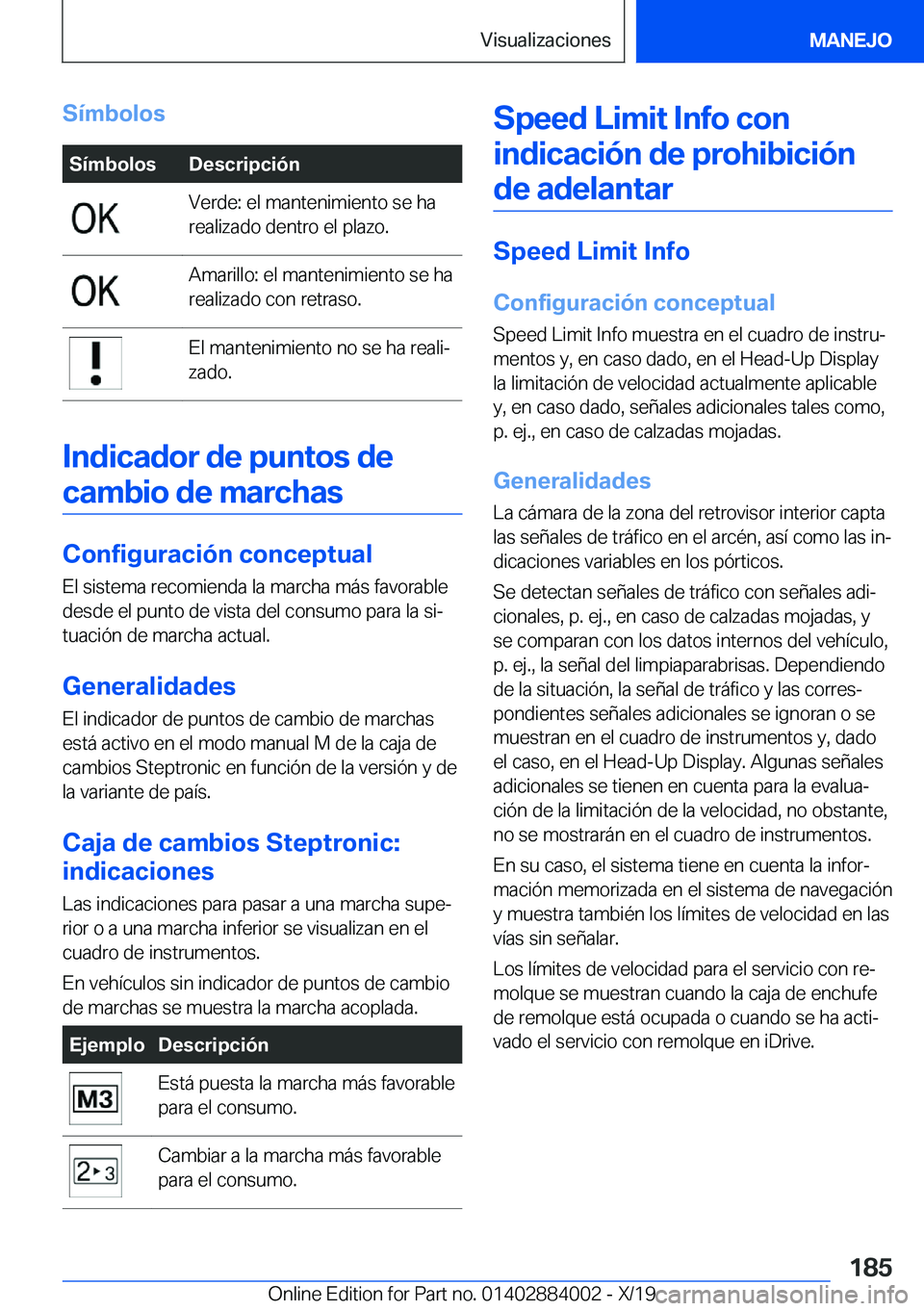 BMW X7 2020  Manuales de Empleo (in Spanish) �S�