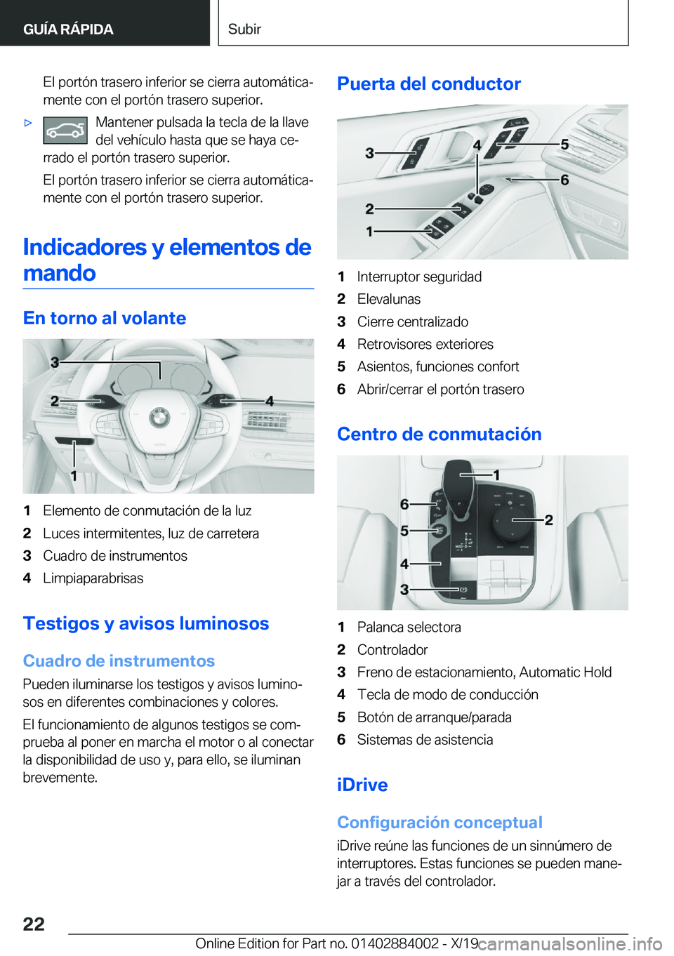 BMW X7 2020  Manuales de Empleo (in Spanish) �E�l��p�o�r�t�