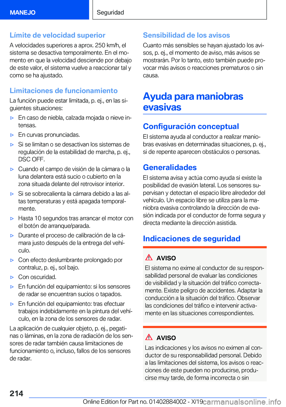 BMW X7 2020  Manuales de Empleo (in Spanish) �L�