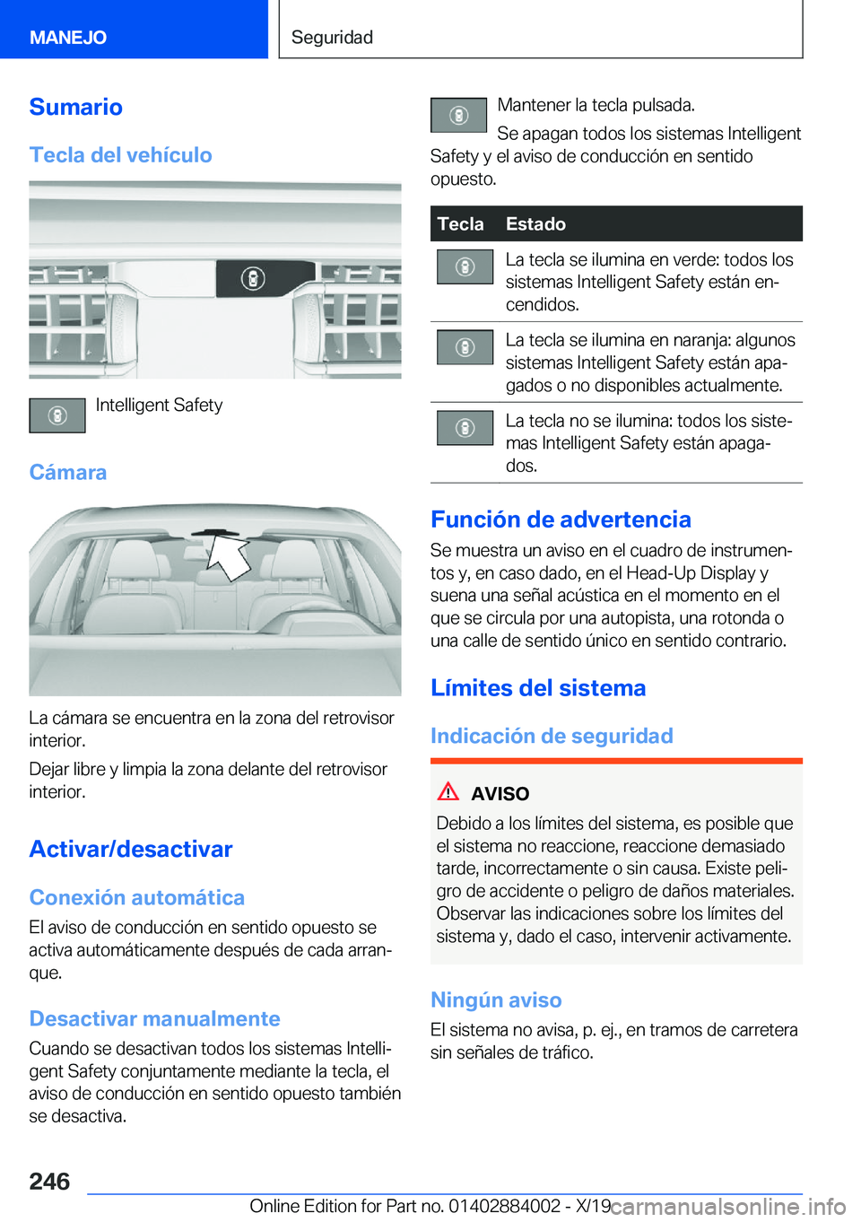 BMW X7 2020  Manuales de Empleo (in Spanish) �S�u�m�a�r�i�o�T�e�c�l�a��d�e�l��v�e�h�