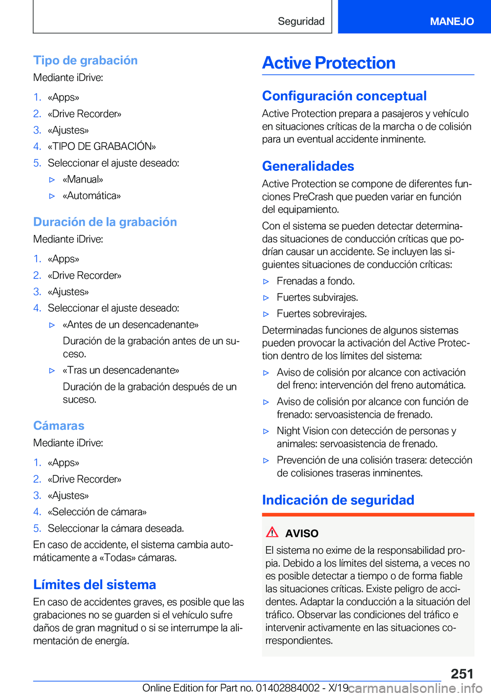 BMW X7 2020  Manuales de Empleo (in Spanish) �T�i�p�o��d�e��g�r�a�b�a�c�i�