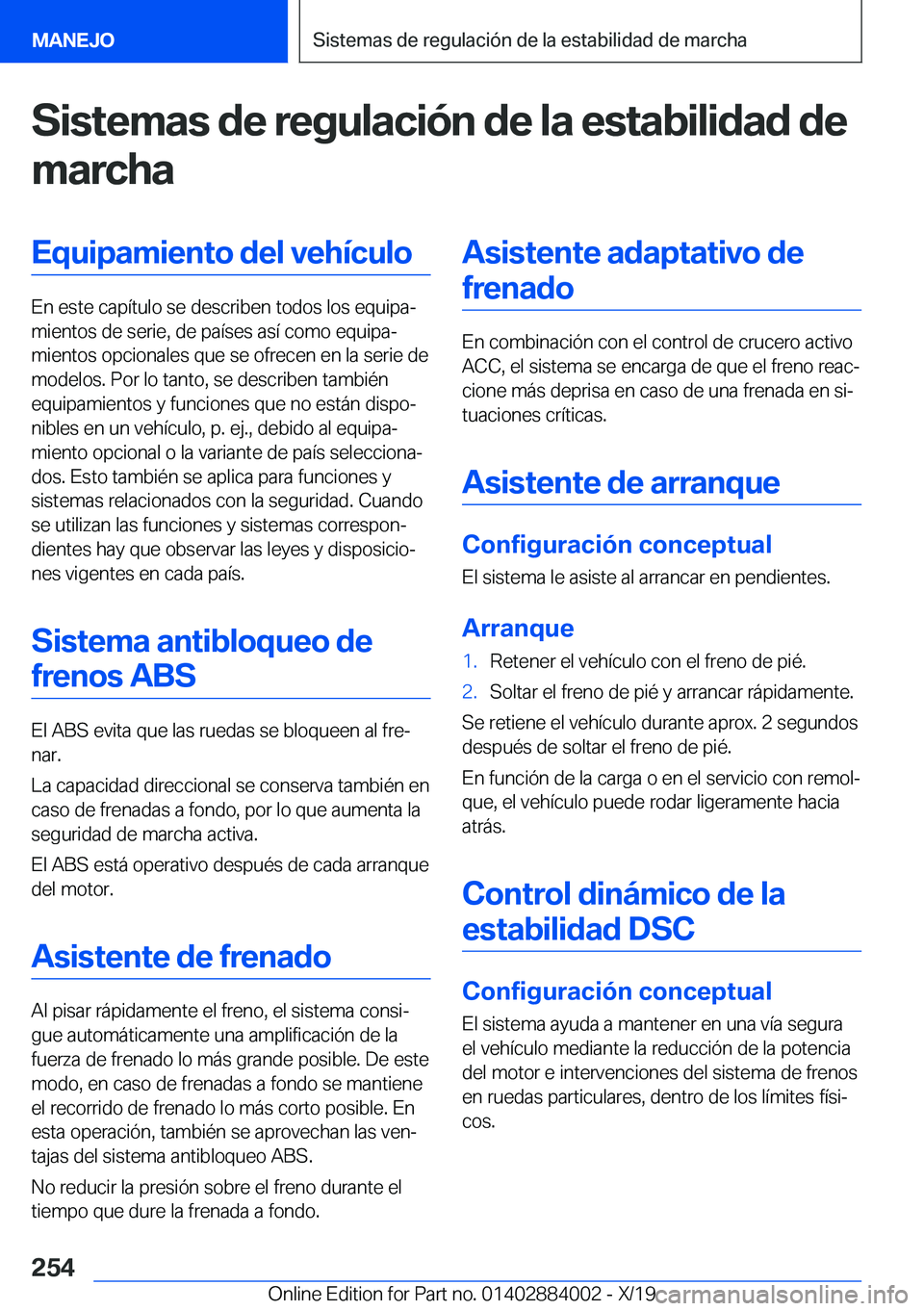 BMW X7 2020  Manuales de Empleo (in Spanish) �S�i�s�t�e�m�a�s��d�e��r�e�g�u�l�a�c�i�