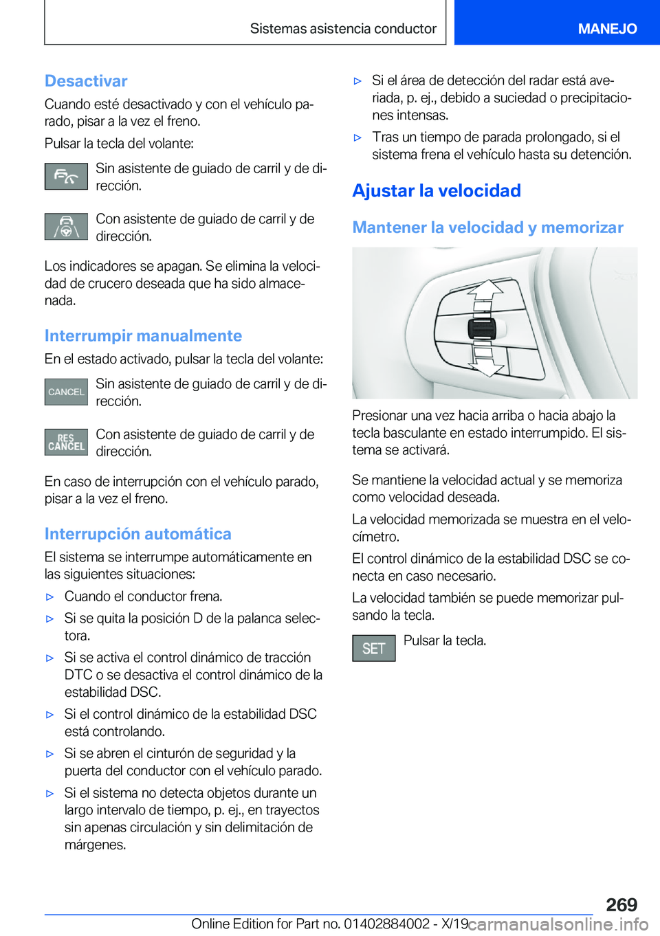 BMW X7 2020  Manuales de Empleo (in Spanish) �D�e�s�a�c�t�i�v�a�r
�C�u�a�n�d�o��e�s�t�