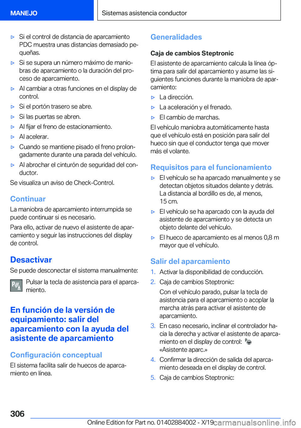 BMW X7 2020  Manuales de Empleo (in Spanish) x�S�i��e�l��c�o�n�t�r�o�l��d�e��d�i�s�t�a�n�c�i�a��d�e��a�p�a�r�c�a�m�i�e�n�t�o
�P�D�C��m�u�e�s�t�r�a��u�n�a�s��d�i�s�t�a�n�c�i�a�s��d�e�m�a�s�i�a�d�o��p�eª
�q�u�e�