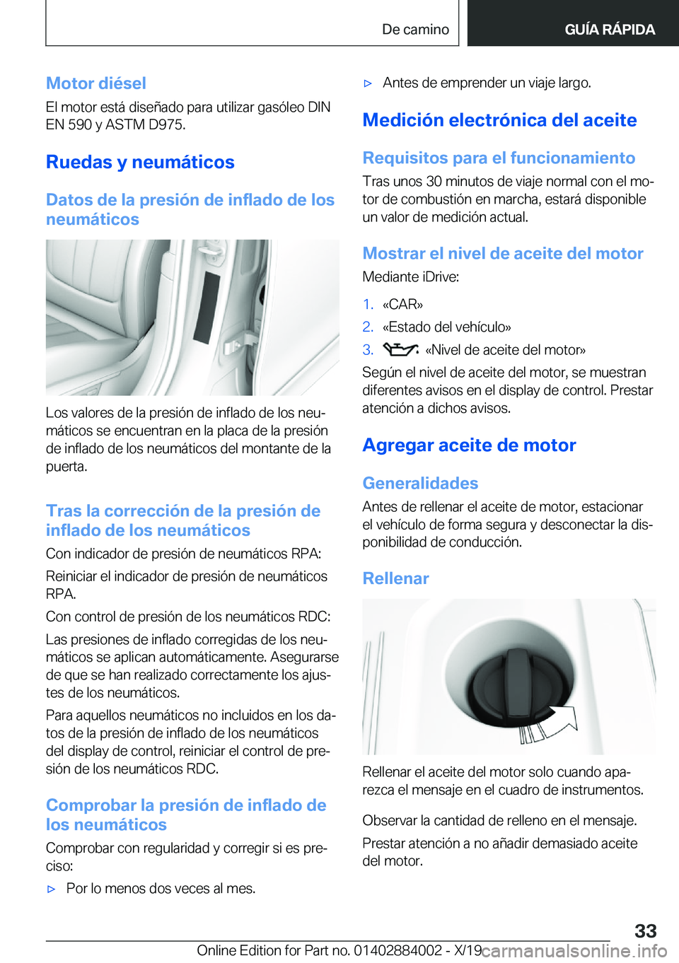 BMW X7 2020  Manuales de Empleo (in Spanish) �M�o�t�o�r��d�i�