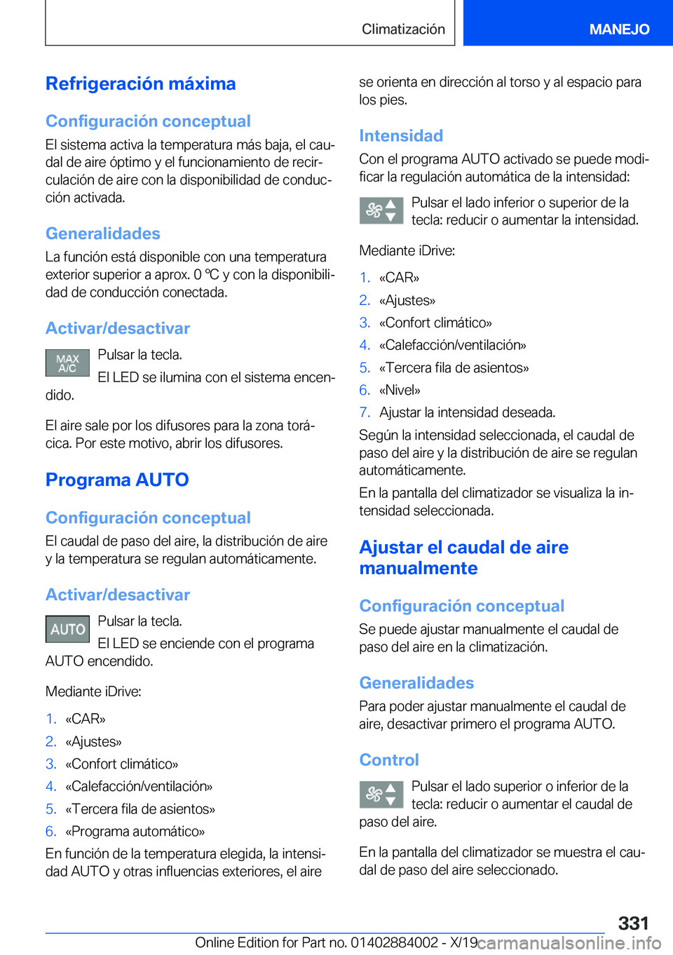 BMW X7 2020  Manuales de Empleo (in Spanish) �R�e�f�r�i�g�e�r�a�c�i�
