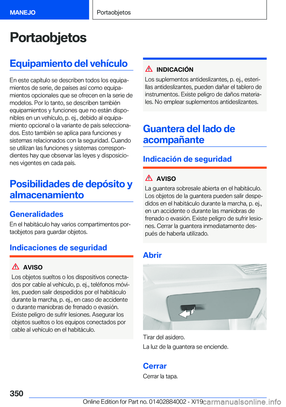 BMW X7 2020  Manuales de Empleo (in Spanish) �P�o�r�t�a�o�b�j�e�t�o�s�E�q�u�i�p�a�m�i�e�n�t�o��d�e�l��v�e�h�
