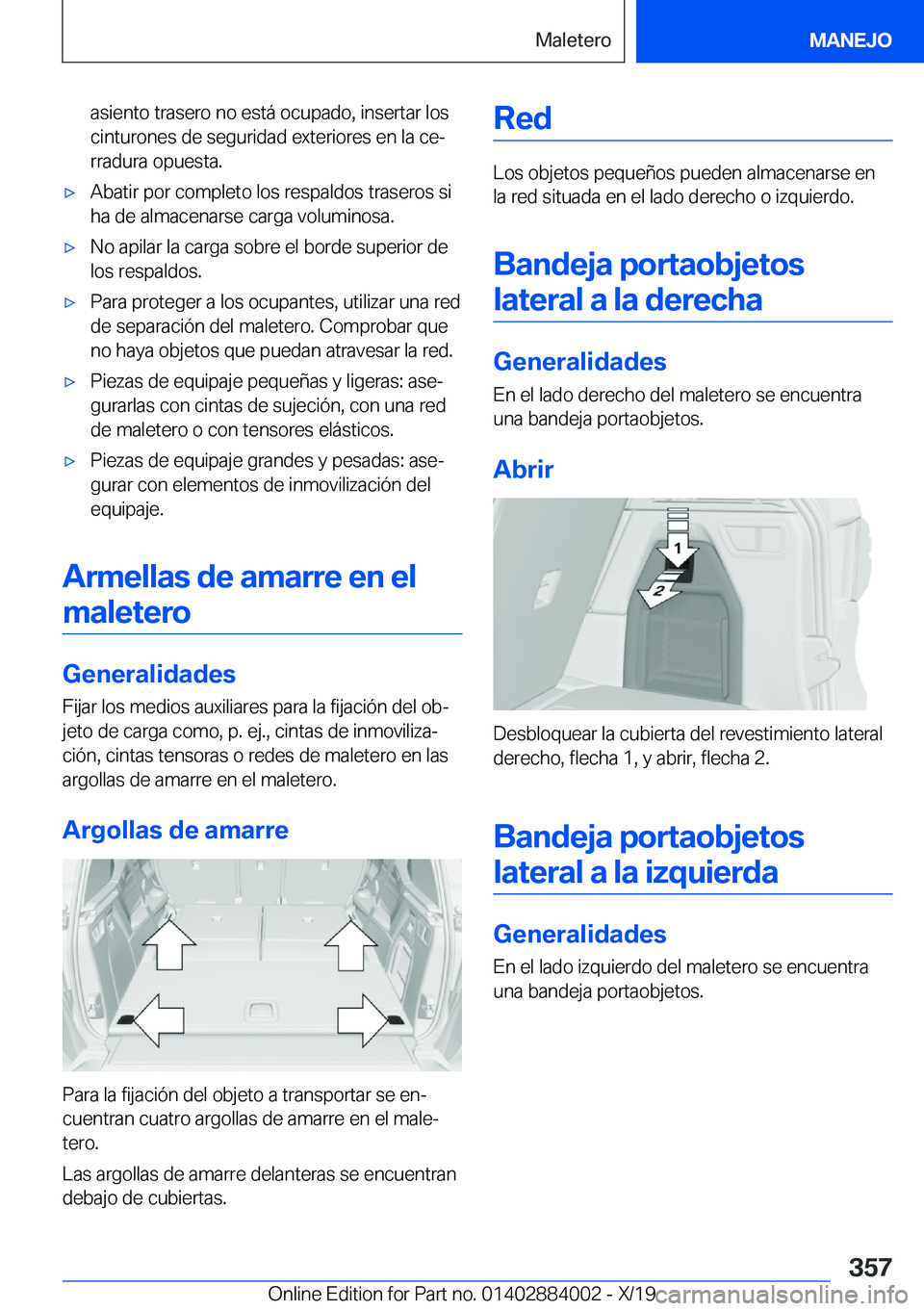 BMW X7 2020  Manuales de Empleo (in Spanish) �a�s�i�e�n�t�o��t�r�a�s�e�r�o��n�o��e�s�t�