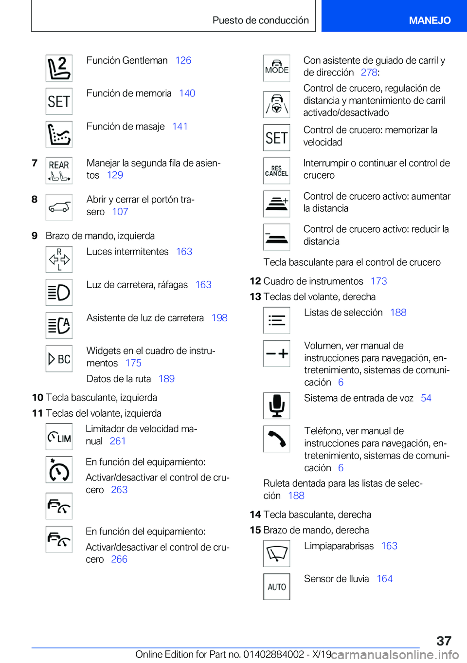 BMW X7 2020  Manuales de Empleo (in Spanish) �F�u�n�c�i�
