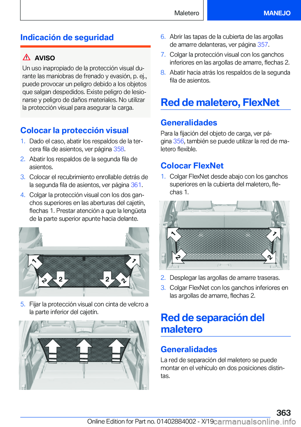 BMW X7 2020  Manuales de Empleo (in Spanish) �I�n�d�i�c�a�c�i�