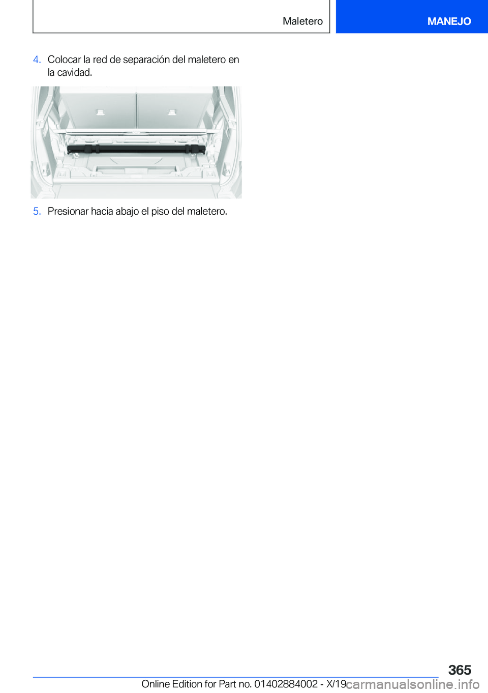 BMW X7 2020  Manuales de Empleo (in Spanish) �4�.�C�o�l�o�c�a�r��l�a��r�e�d��d�e��s�e�p�a�r�a�c�i�