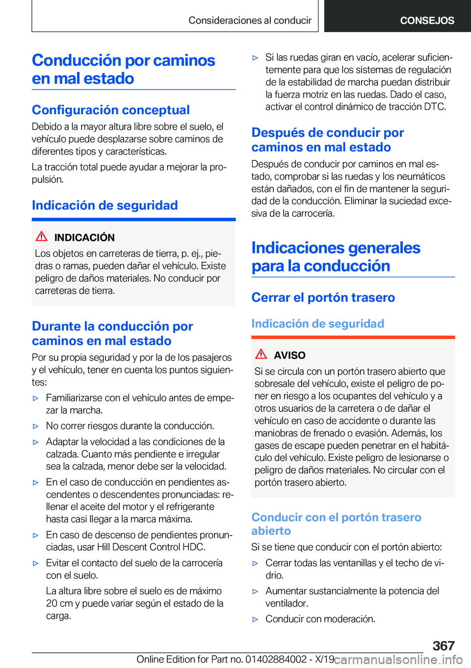 BMW X7 2020  Manuales de Empleo (in Spanish) �C�o�n�d�u�c�c�i�