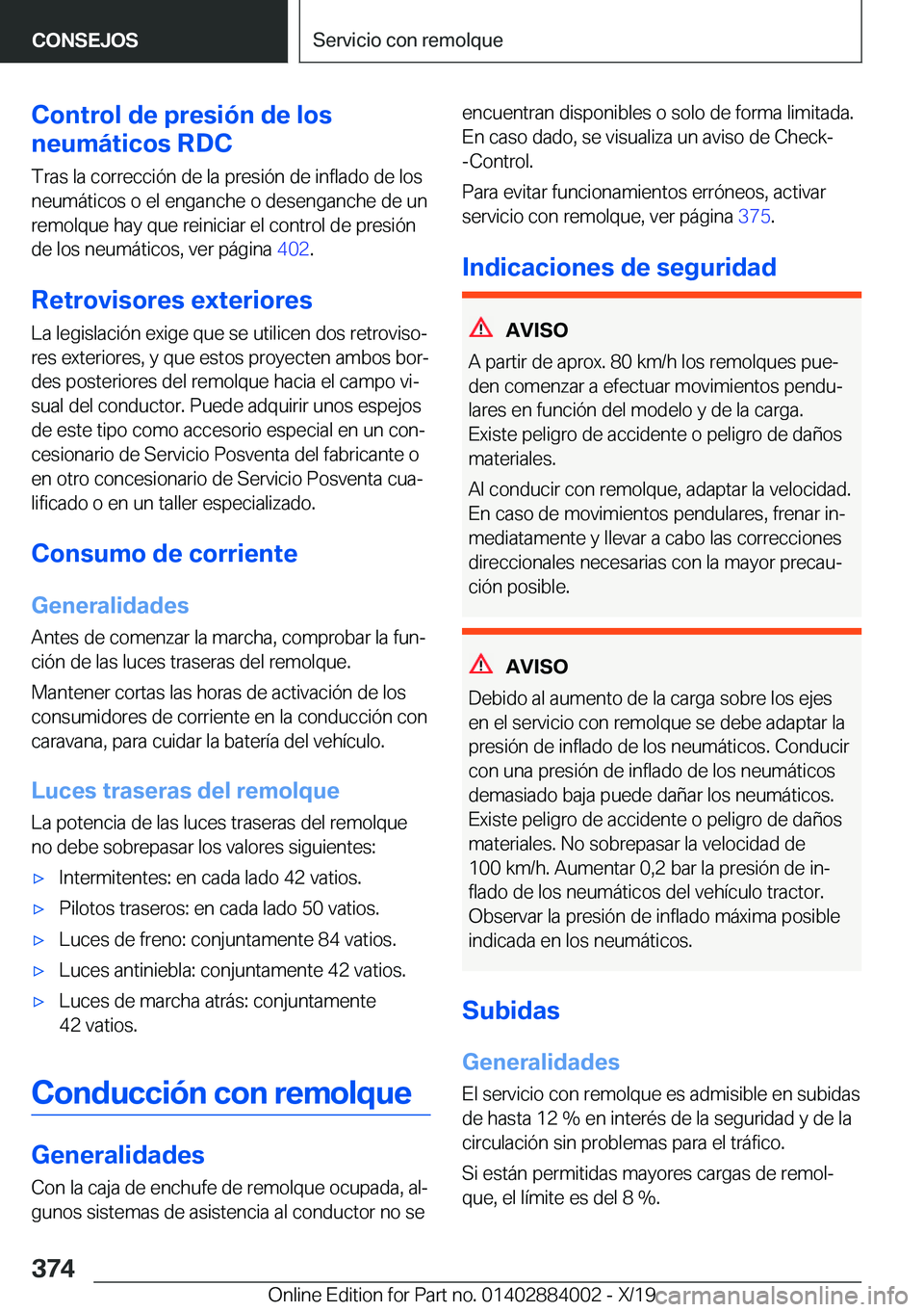 BMW X7 2020  Manuales de Empleo (in Spanish) �C�o�n�t�r�o�l��d�e��p�r�e�s�i�