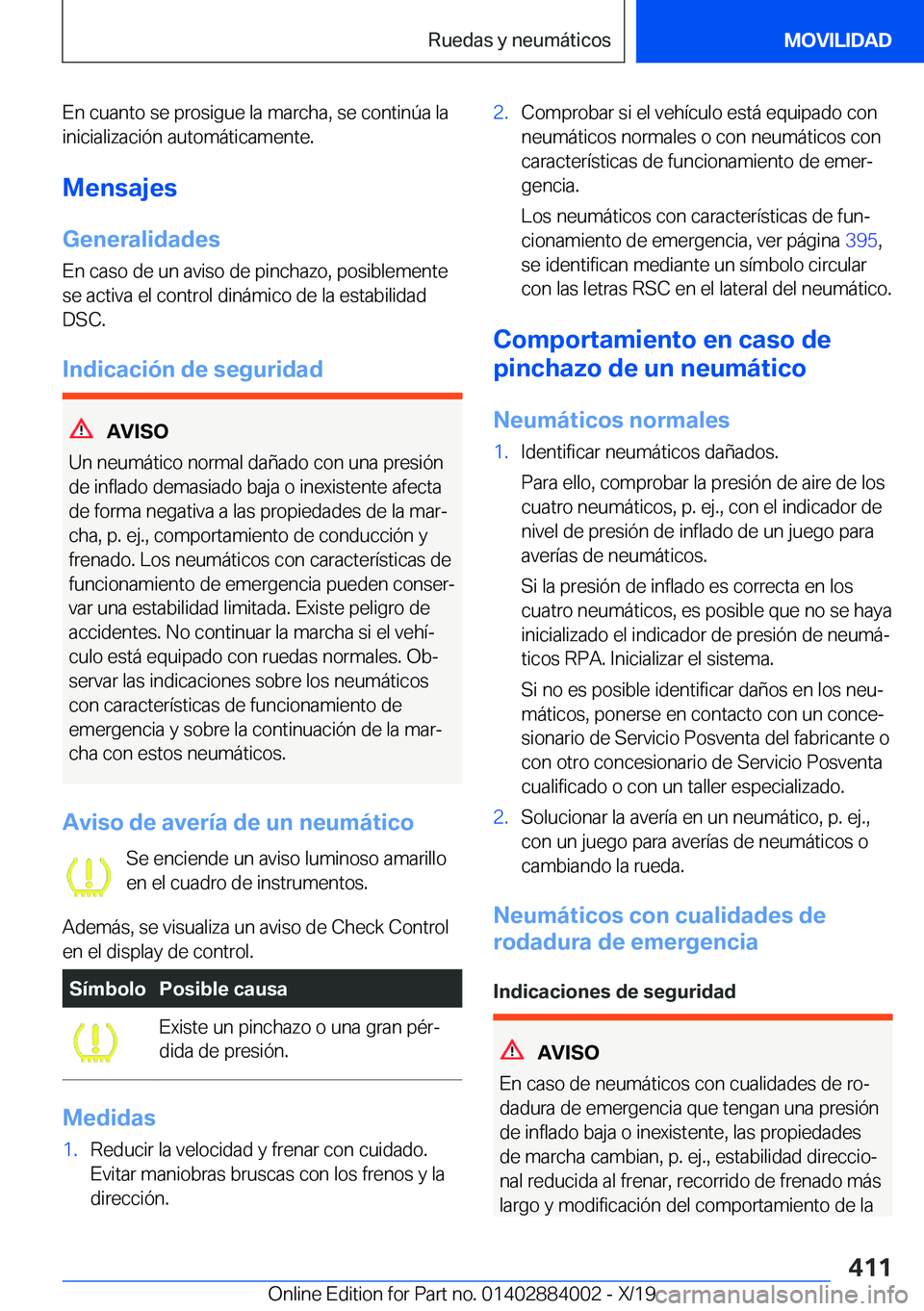 BMW X7 2020  Manuales de Empleo (in Spanish) �E�n��c�u�a�n�t�o��s�e��p�r�o�s�i�g�u�e��l�a��m�a�r�c�h�a�,��s�e��c�o�n�t�i�n�