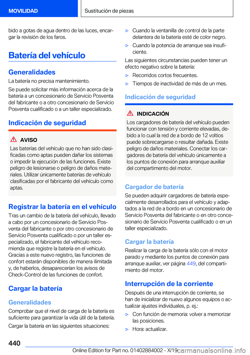 BMW X7 2020  Manuales de Empleo (in Spanish) �b�i�d�o��a��g�o�t�a�s��d�e��a�g�u�a��d�e�n�t�r�o��d�e��l�a�s��l�u�c�e�s�,��e�n�c�a�rª�g�a�r��l�a��r�e�v�i�s�i�