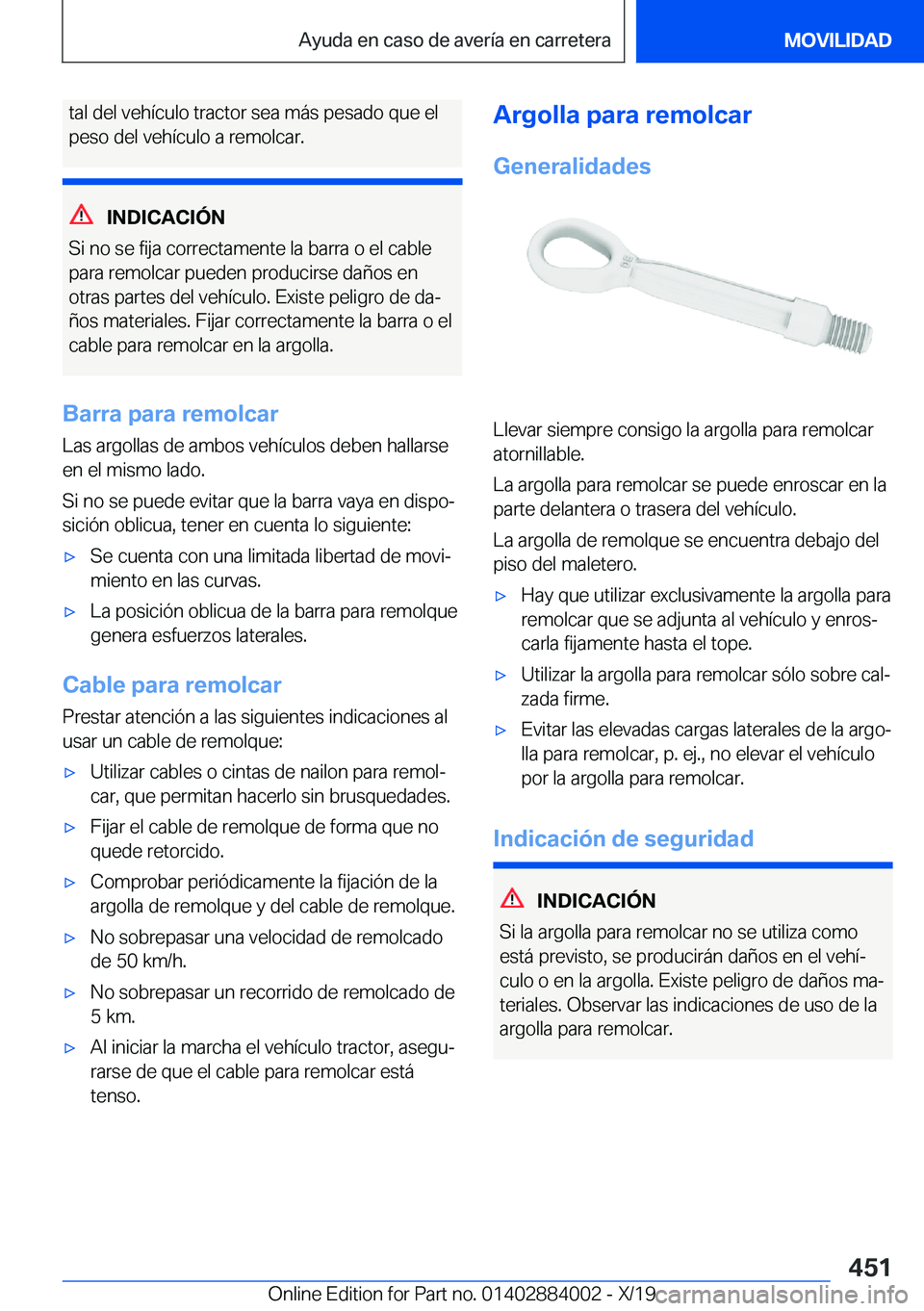 BMW X7 2020  Manuales de Empleo (in Spanish) �t�a�l��d�e�l��v�e�h�