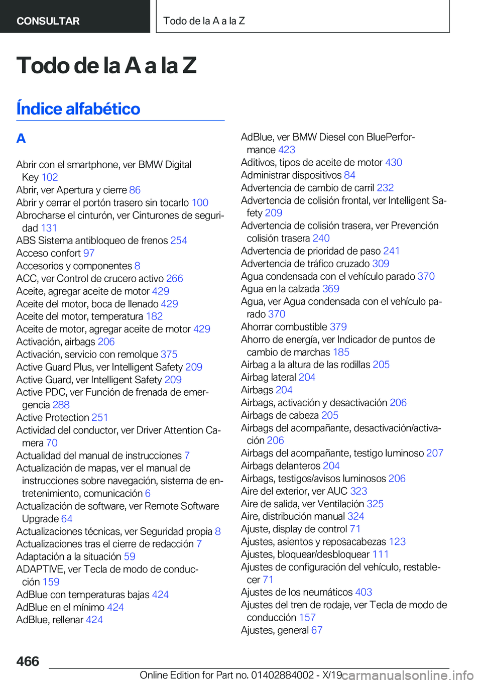 BMW X7 2020  Manuales de Empleo (in Spanish) �T�o�d�o��d�e��l�a��A��a��l�a��Z
�