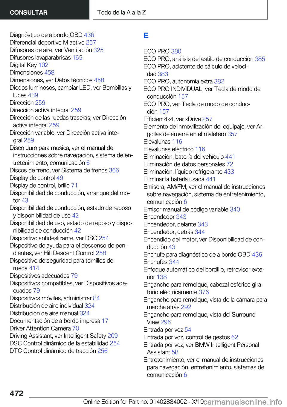 BMW X7 2020  Manuales de Empleo (in Spanish) �D�i�a�g�n�