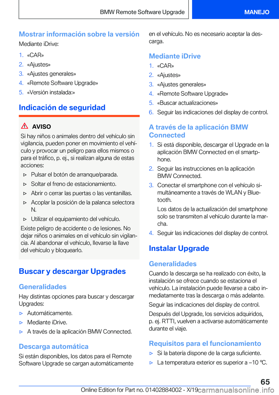 BMW X7 2020  Manuales de Empleo (in Spanish) �M�o�s�t�r�a�r��i�n�f�o�r�m�a�c�i�