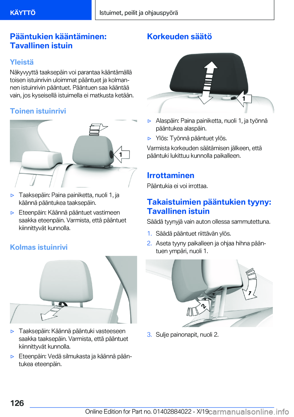 BMW X7 2020  Omistajan Käsikirja (in Finnish) �P�