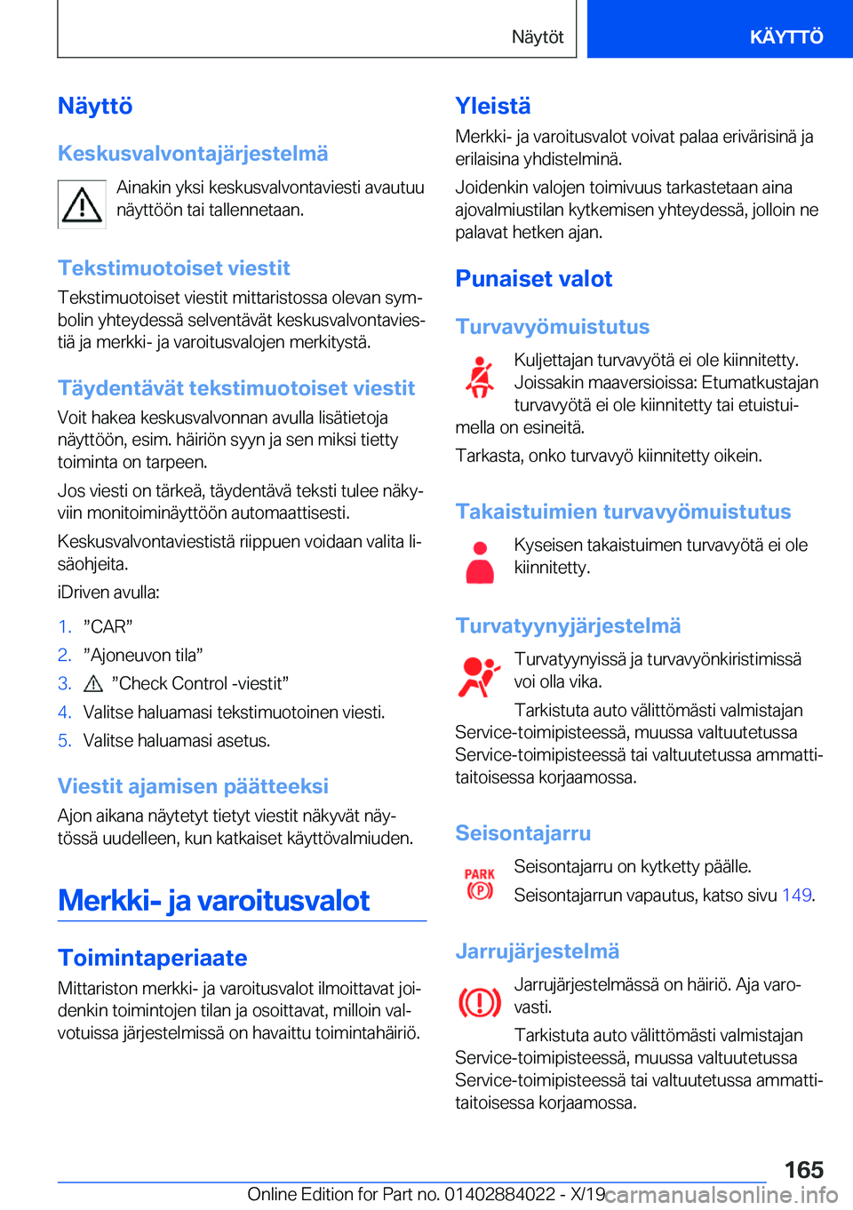 BMW X7 2020  Omistajan Käsikirja (in Finnish) �N�