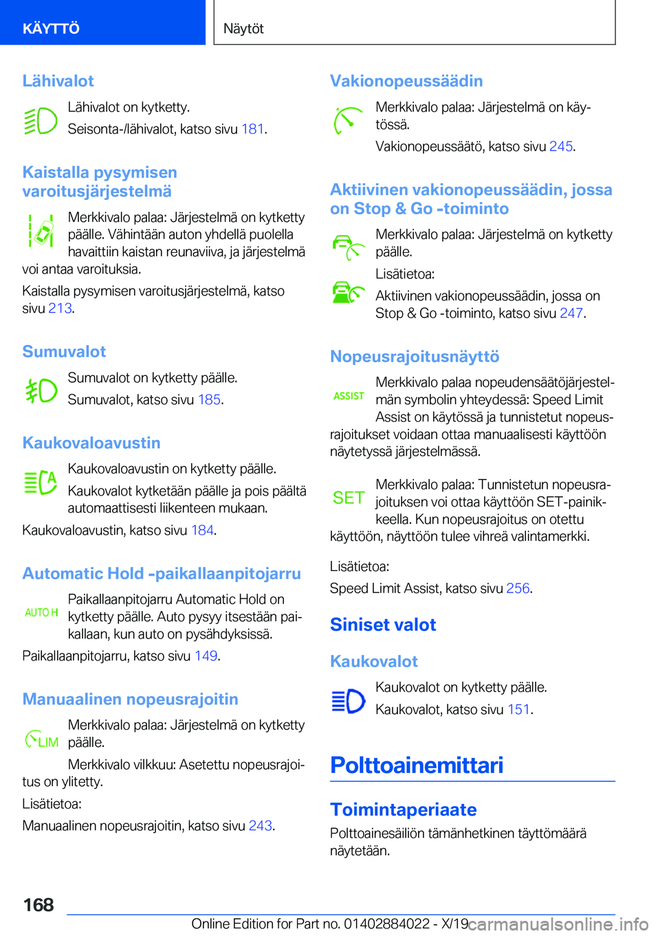 BMW X7 2020  Omistajan Käsikirja (in Finnish) �L�
