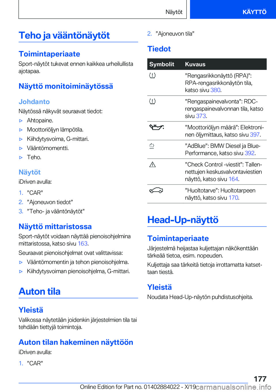 BMW X7 2020  Omistajan Käsikirja (in Finnish) �T�e�h�o��j�a��v�