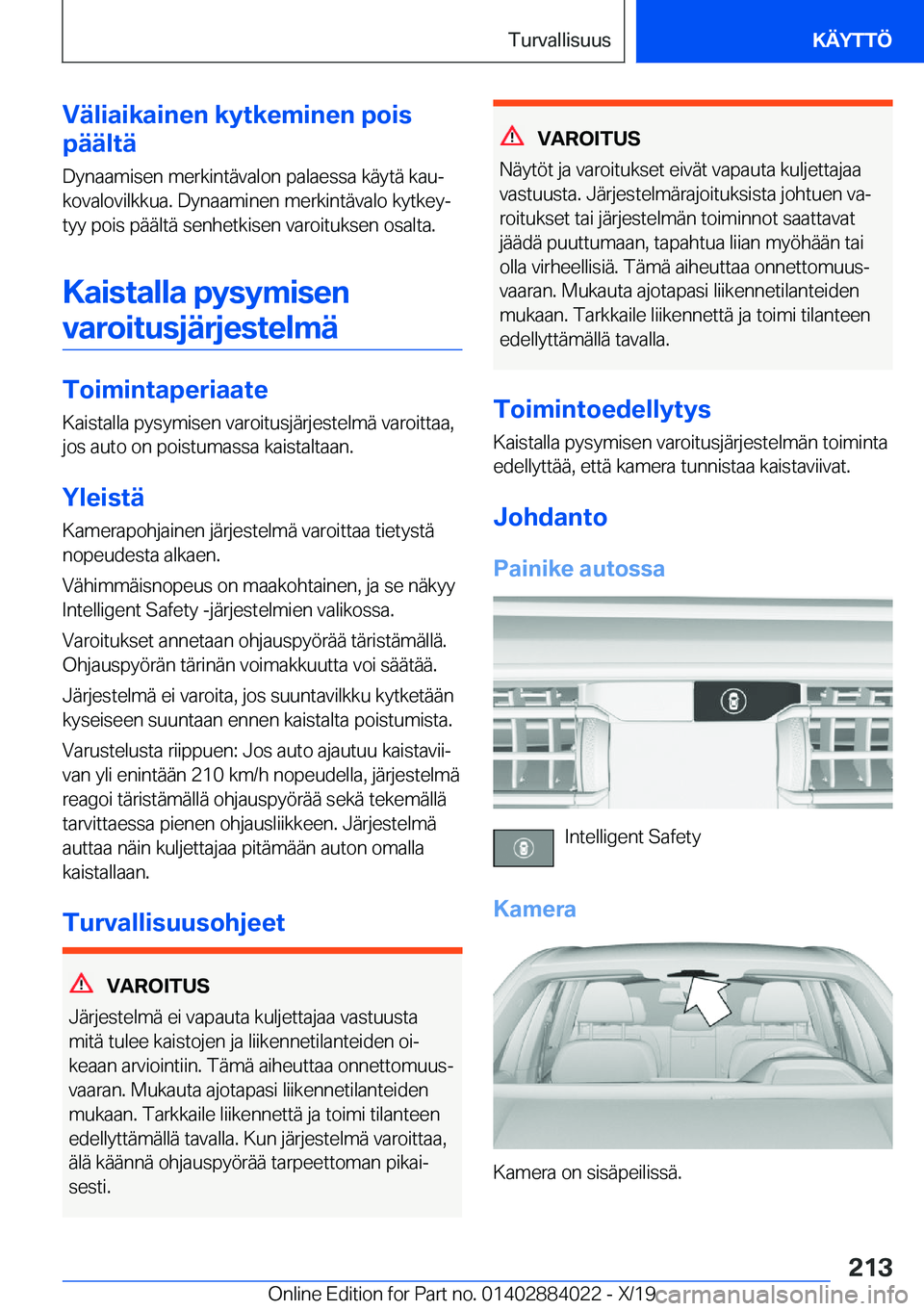 BMW X7 2020  Omistajan Käsikirja (in Finnish) �V�