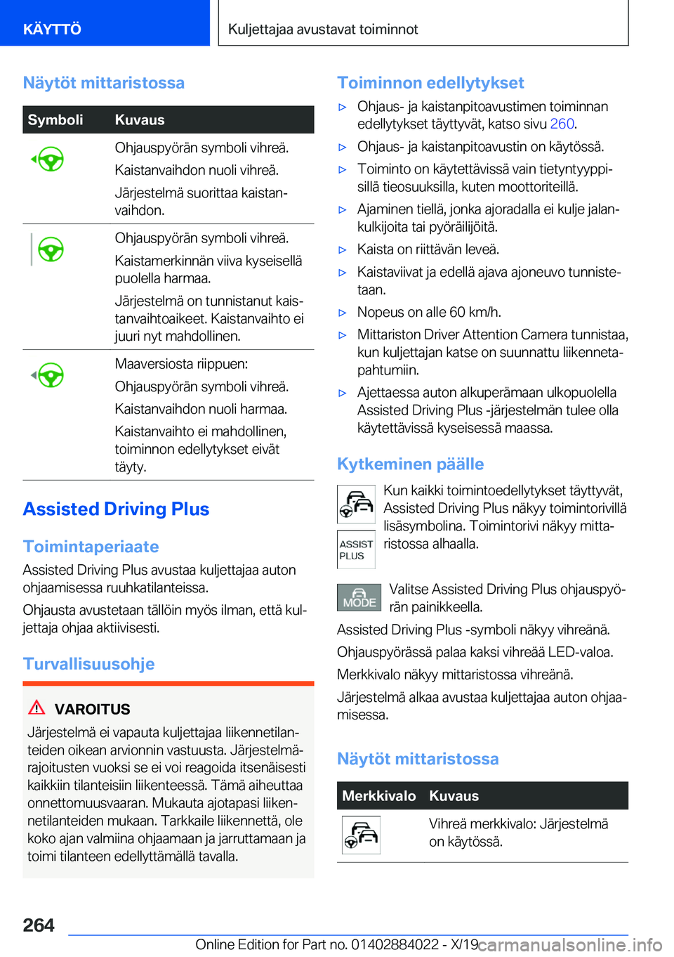BMW X7 2020  Omistajan Käsikirja (in Finnish) �N�