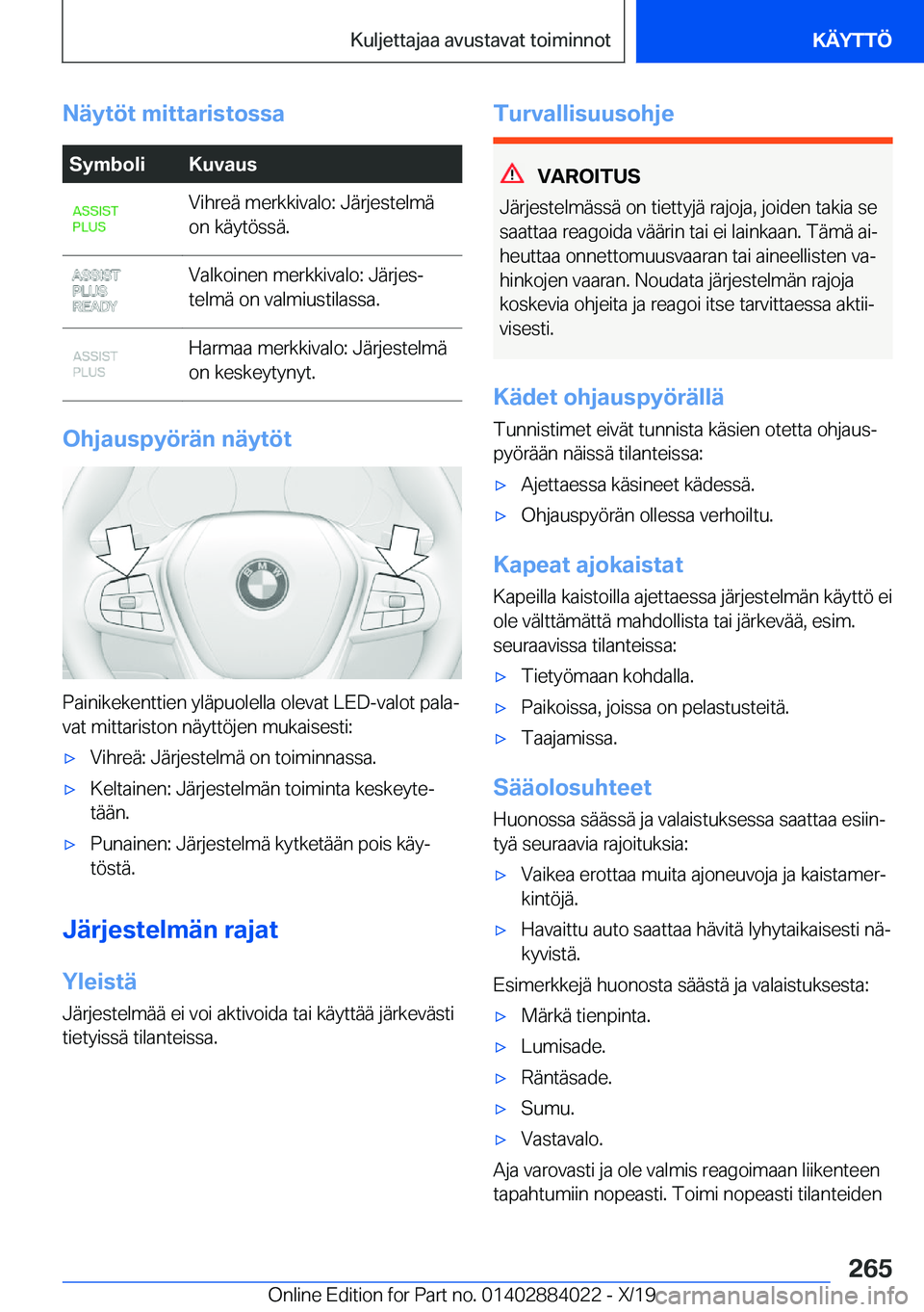 BMW X7 2020  Omistajan Käsikirja (in Finnish) �N�