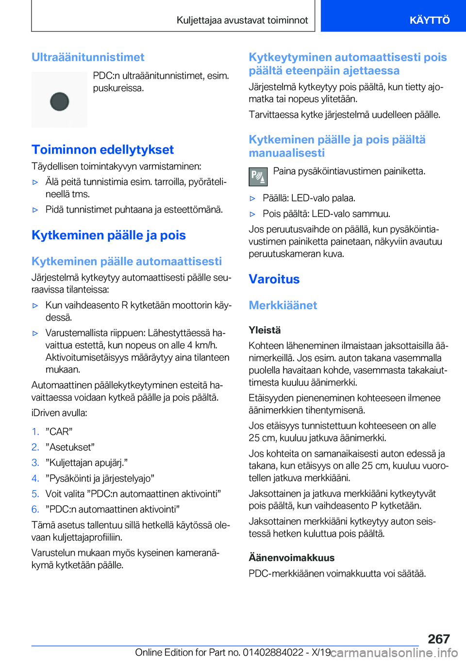 BMW X7 2020  Omistajan Käsikirja (in Finnish) �U�l�t�r�a�
