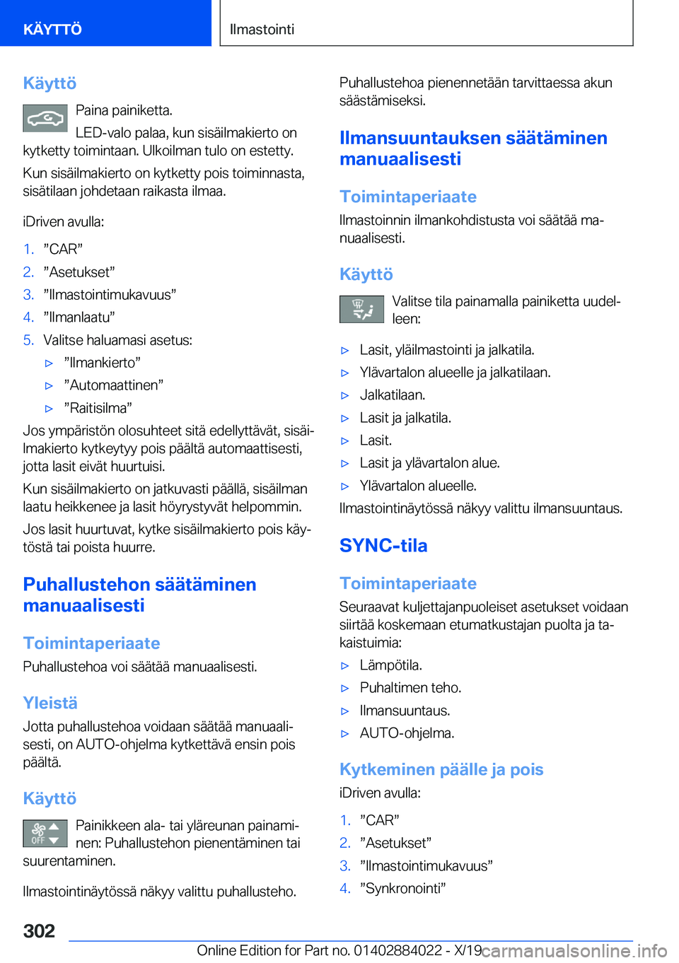 BMW X7 2020  Omistajan Käsikirja (in Finnish) �K�