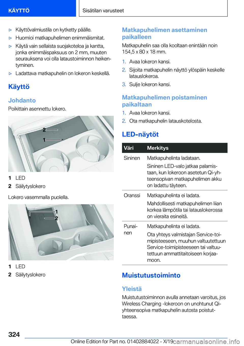 BMW X7 2020  Omistajan Käsikirja (in Finnish) 'x�K�