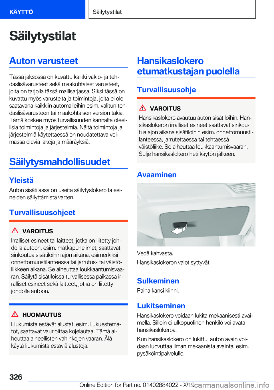 BMW X7 2020  Omistajan Käsikirja (in Finnish) �S�