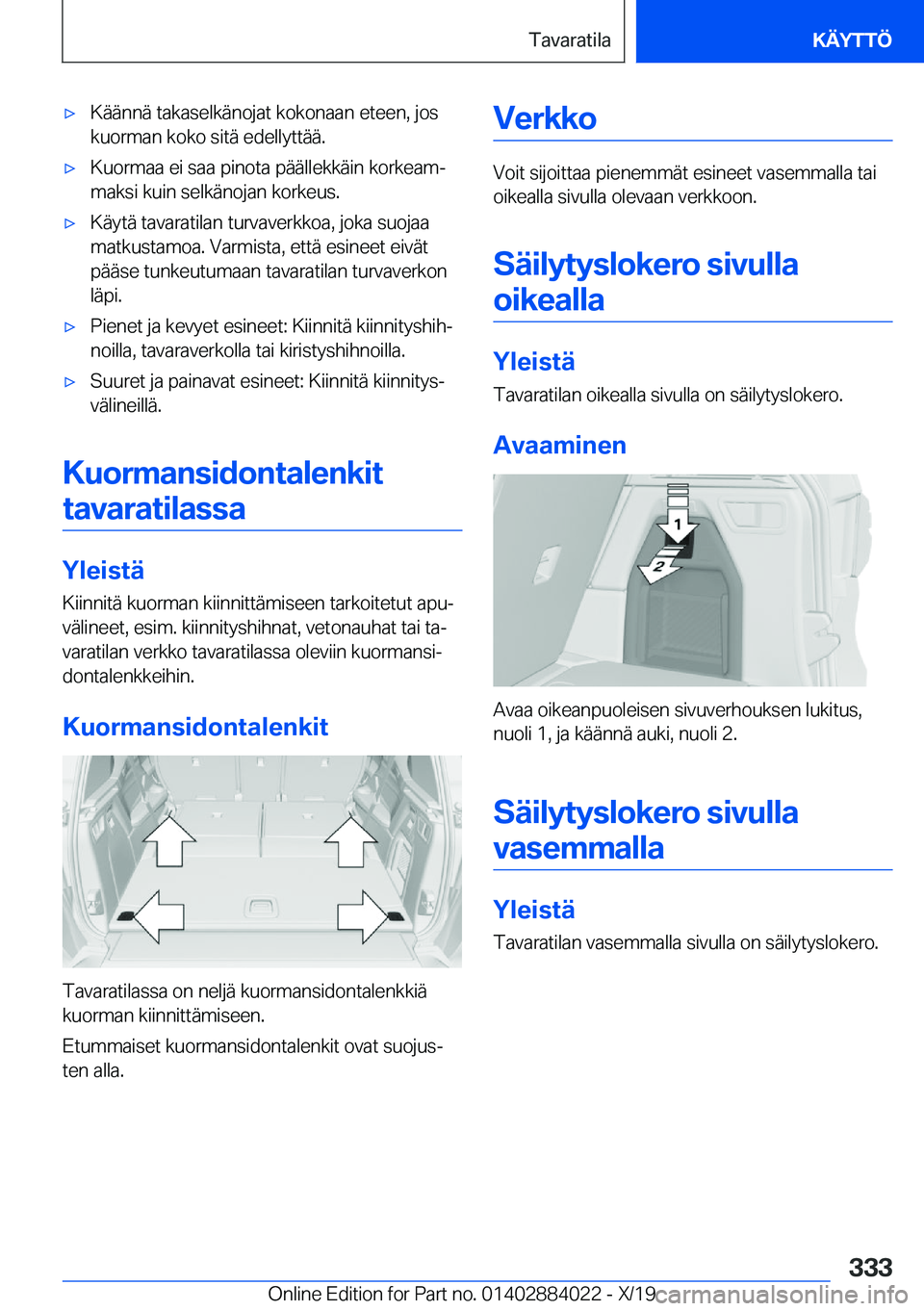 BMW X7 2020  Omistajan Käsikirja (in Finnish) 'x�K�