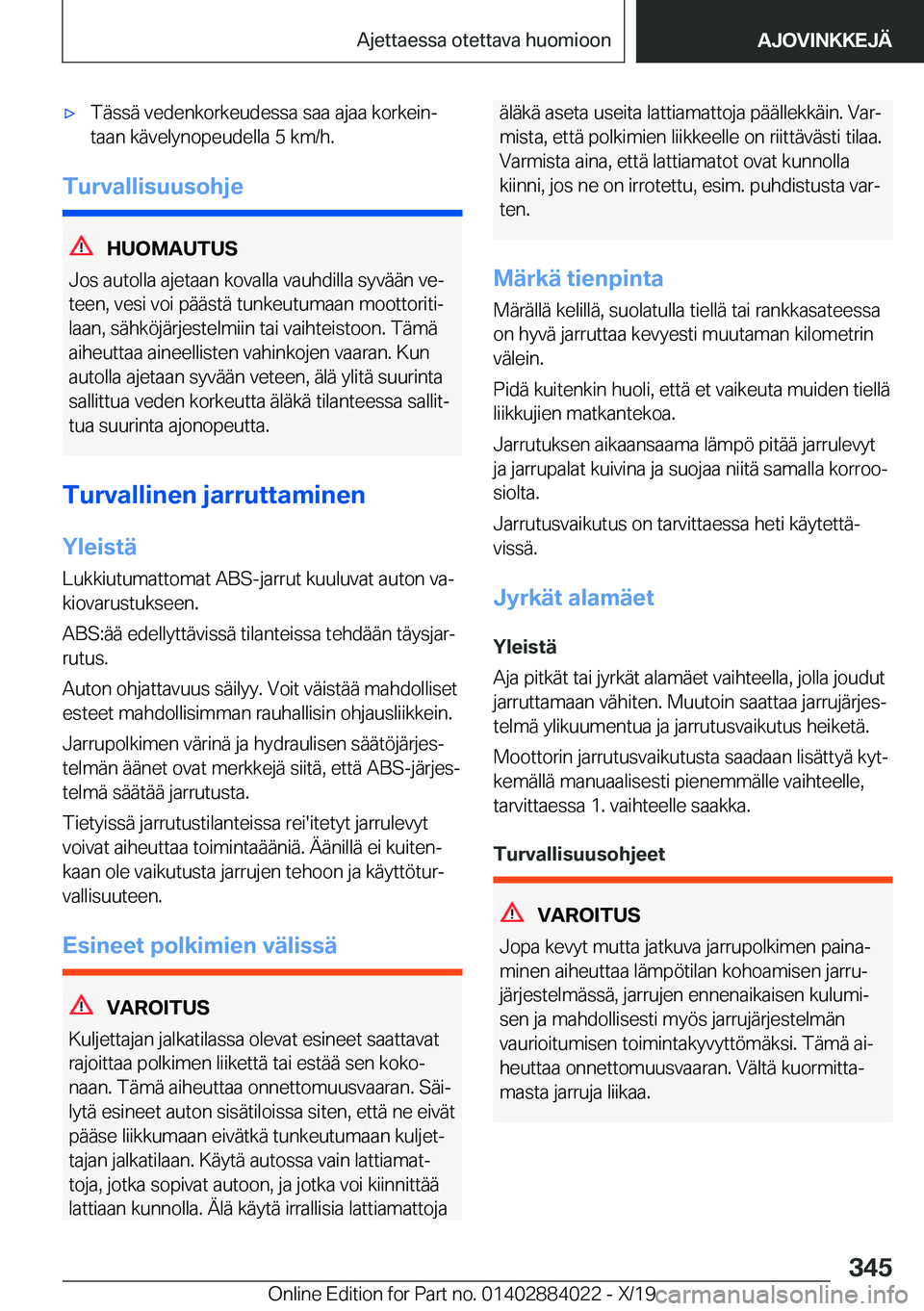 BMW X7 2020  Omistajan Käsikirja (in Finnish) 'x�T�