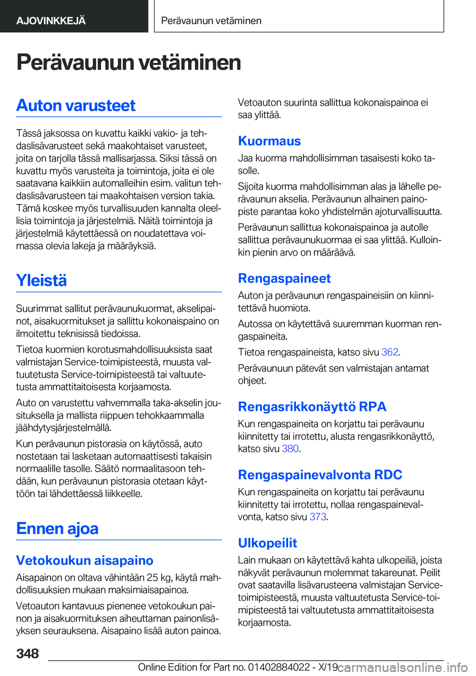 BMW X7 2020  Omistajan Käsikirja (in Finnish) �P�e�r�