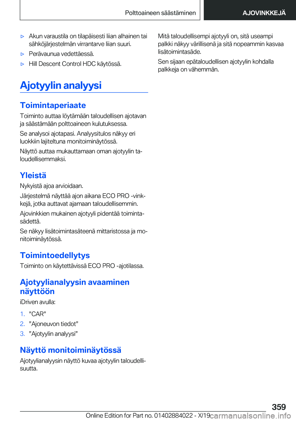 BMW X7 2020  Omistajan Käsikirja (in Finnish) 'x�A�k�u�n��v�a�r�a�u�s�t�i�l�a��o�n��t�i�l�a�p�