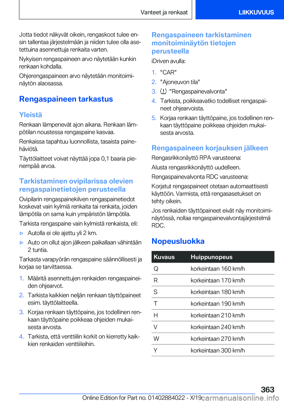 BMW X7 2020  Omistajan Käsikirja (in Finnish) �J�o�t�t�a��t�i�e�d�o�t��n�