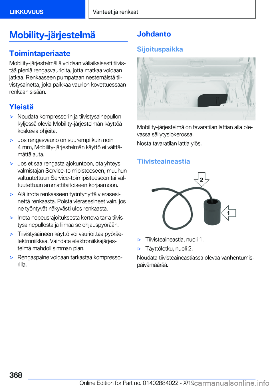 BMW X7 2020  Omistajan Käsikirja (in Finnish) �M�o�b�i�l�i�t�y�-�j�