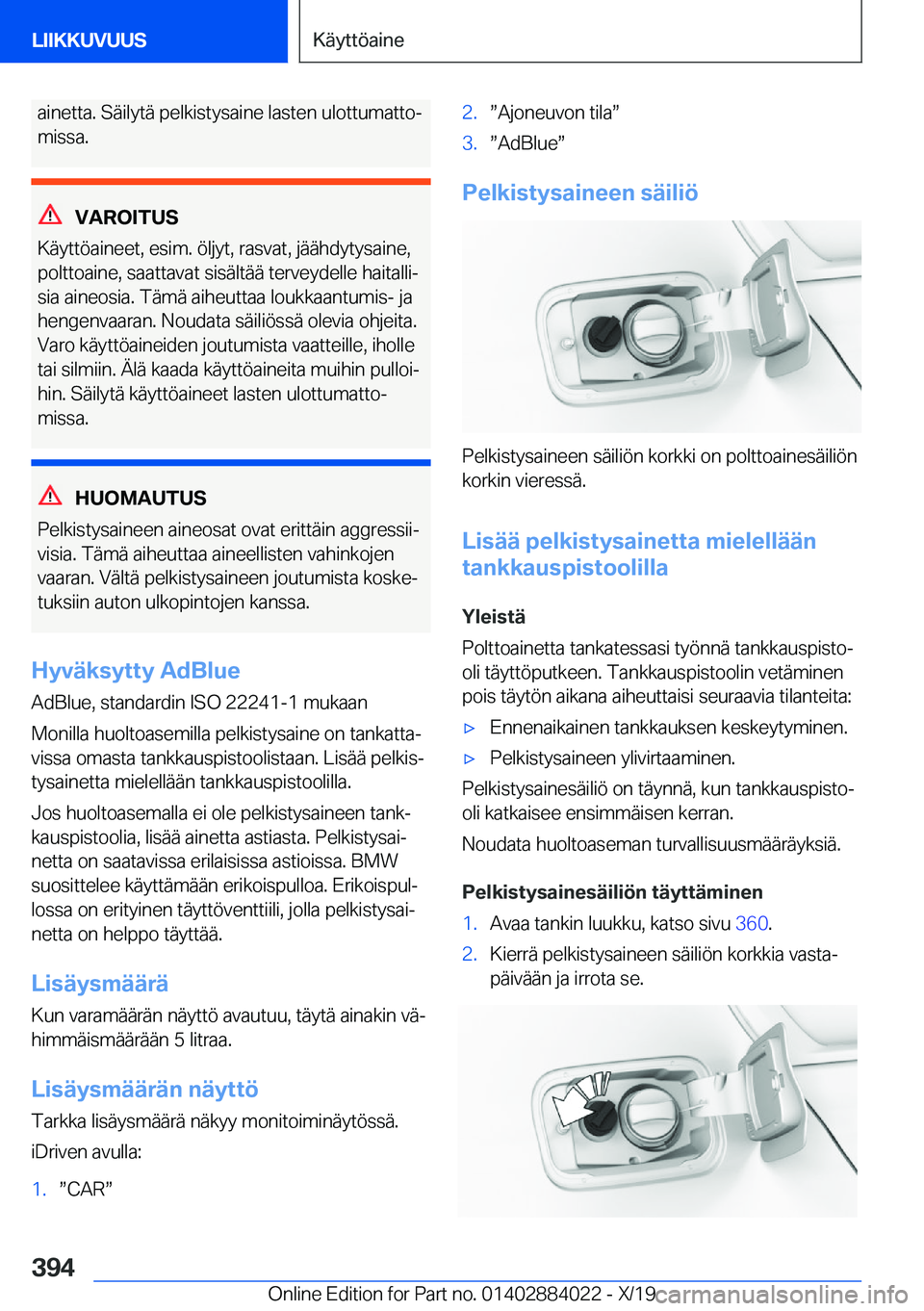 BMW X7 2020  Omistajan Käsikirja (in Finnish) �a�i�n�e�t�t�a�.��S�