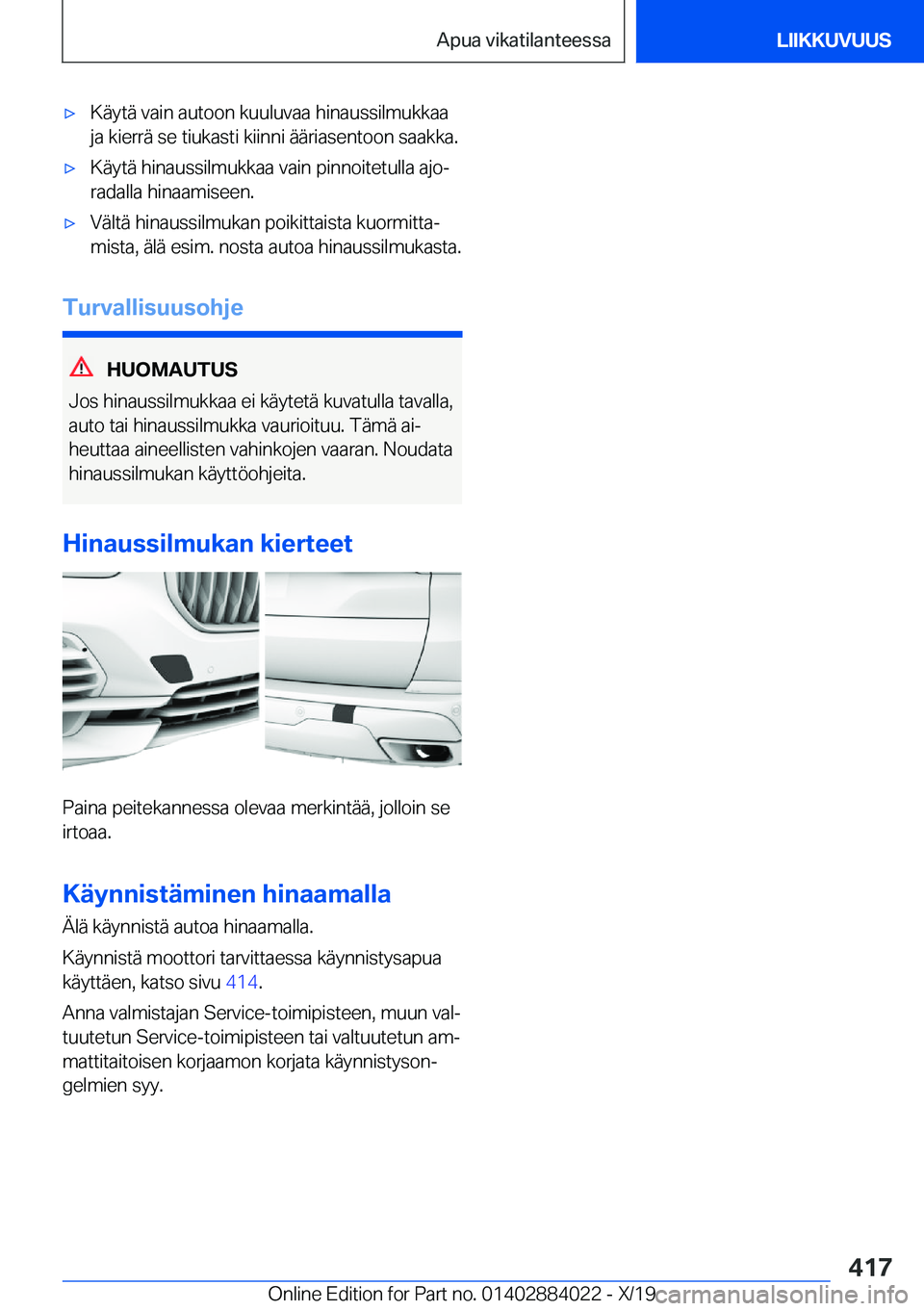BMW X7 2020  Omistajan Käsikirja (in Finnish) 'x�K�