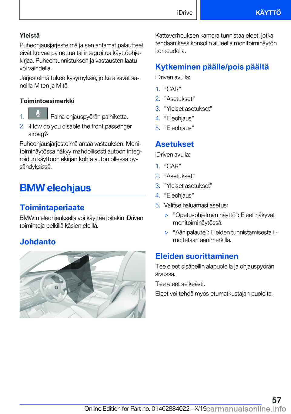 BMW X7 2020  Omistajan Käsikirja (in Finnish) �Y�l�e�i�s�t�