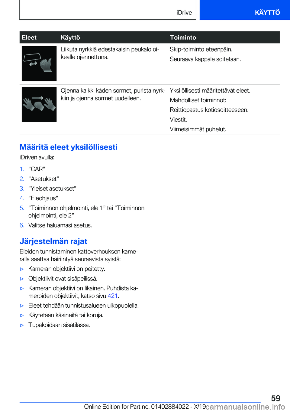 BMW X7 2020  Omistajan Käsikirja (in Finnish) �E�l�e�e�t�K�