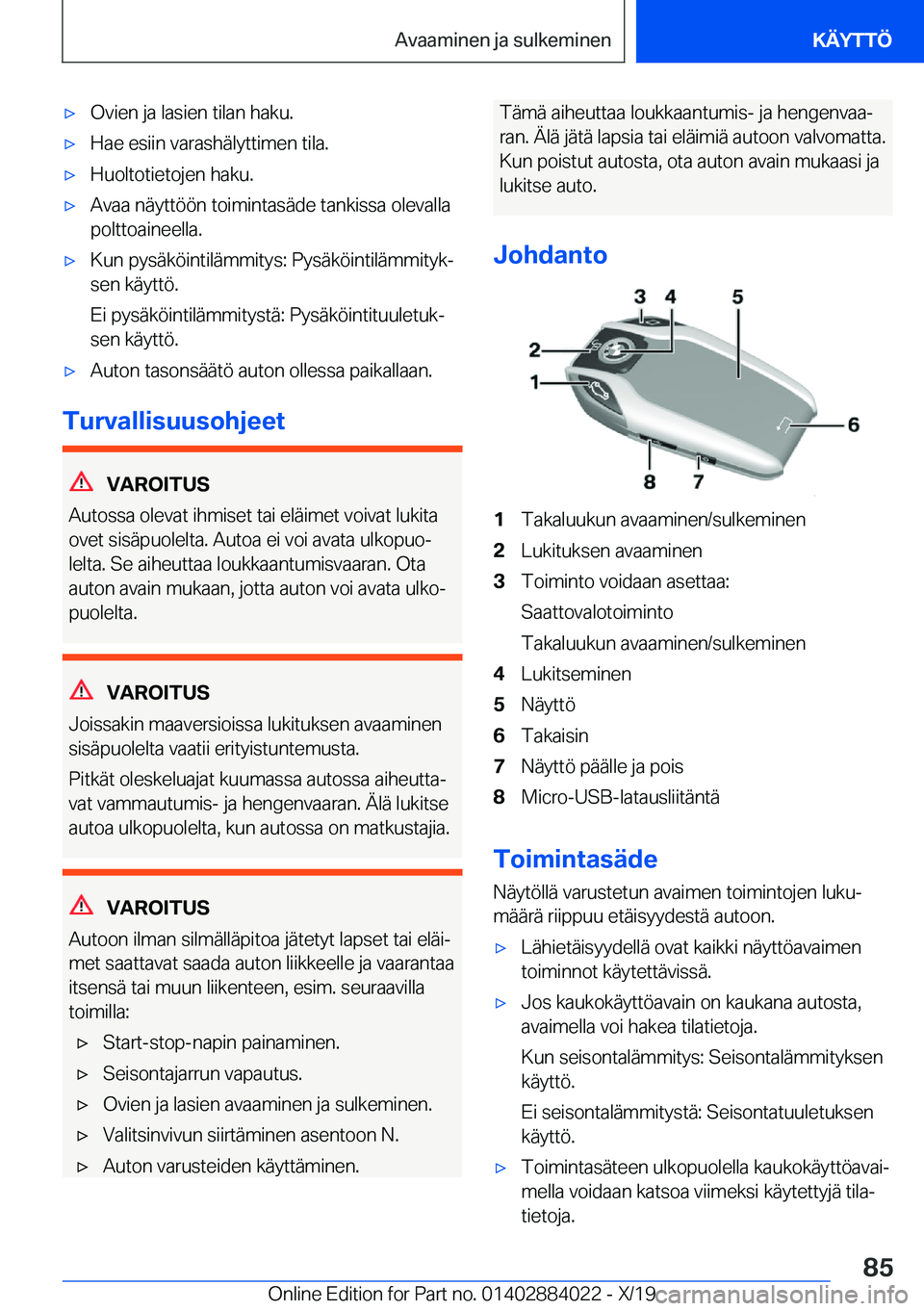 BMW X7 2020  Omistajan Käsikirja (in Finnish) 'x�O�v�i�e�n��j�a��l�a�s�i�e�n��t�i�l�a�n��h�a�k�u�.'x�H�a�e��e�s�i�i�n��v�a�r�a�s�h�