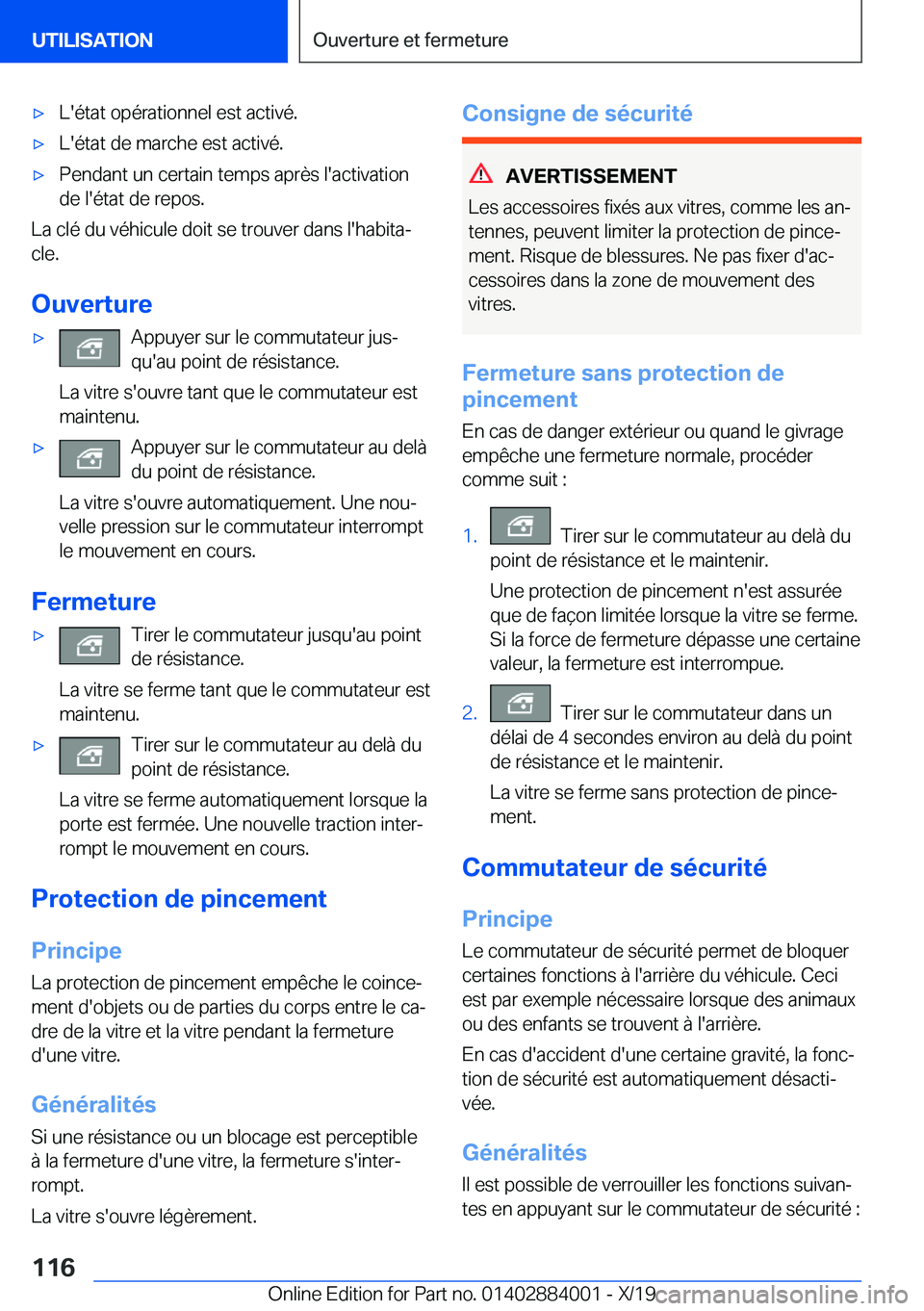 BMW X7 2020  Notices Demploi (in French) 'x�L�'�é�t�a�t��o�p�é�r�a�t�i�o�n�n�e�l��e�s�t��a�c�t�i�v�é�.'x�L�'�é�t�a�t��d�e��m�a�r�c�h�e��e�s�t��a�c�t�i�v�é�.'x�P�e�n�d�a�n�t��u�n��c�e�r�t�a�i�n��t�e�m�p�s��